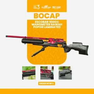 PCP BOCAP ESCOBAR AIR RIFLE POPOR KAYU LAMINATED MANO BAWAH